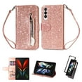thumbnail image 1 of Case for FOXDOCK Samsung Galaxy Z Fold3 5G Glitter Zipper Wallet Case with Short Hand Strap, 1 of 4