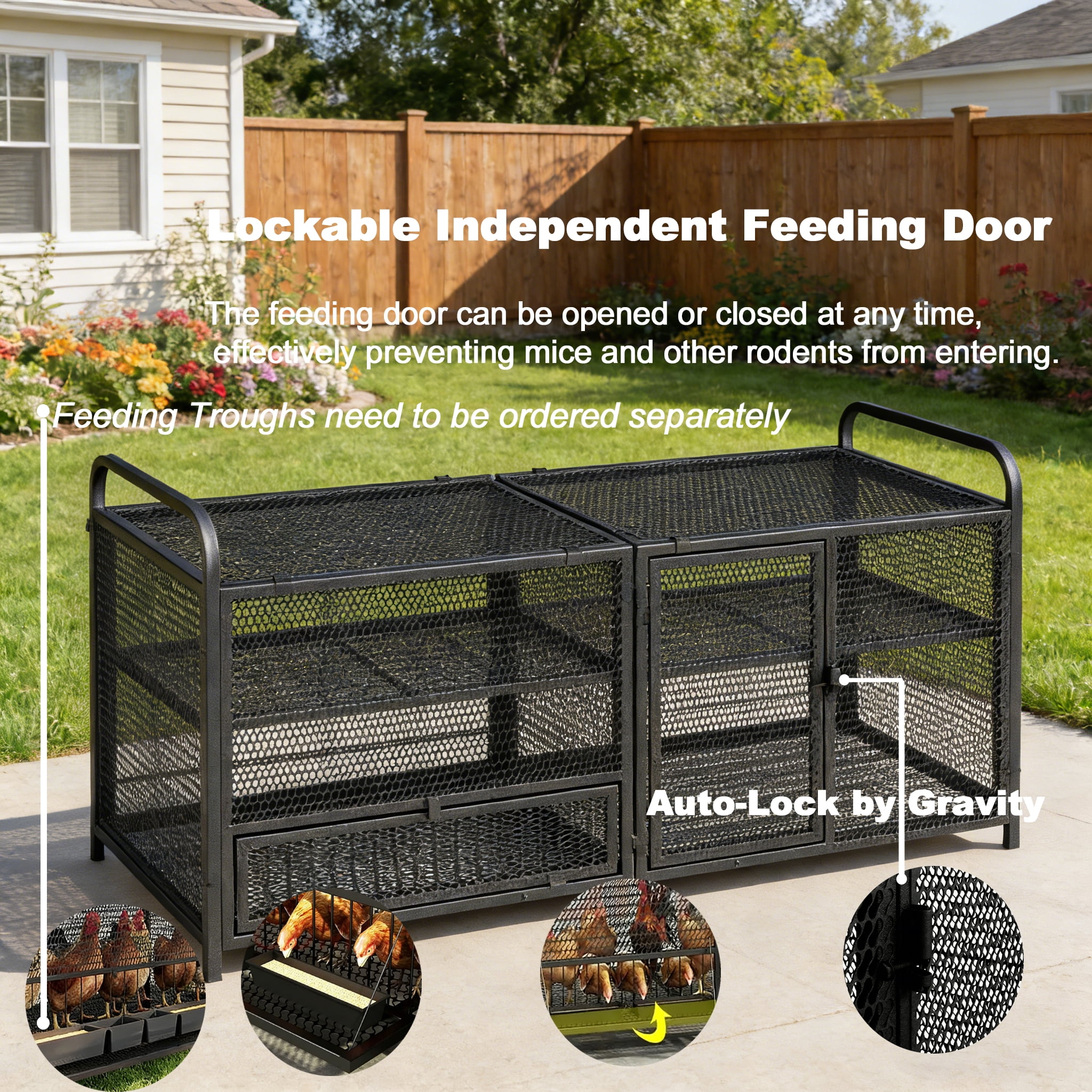 63" Chicken Cage Metal Poultry Breeding Coop,Thickened Chicken Coop Durable Chicken, Large Poultry Cage for Hen House,Chicken Coop Run Enclosure Pen For Duck Coop and Rabbit Run
