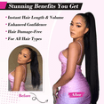 thumbnail image 2 of USTAR 30-Inch Straight Wrap-Around Ponytail Natural Black 1B for Black Women 1 Bundle, Human Hair-Like Softness, – Instant Voluminous Locks for Commutes, Parties & Work Deal, 2 of 4