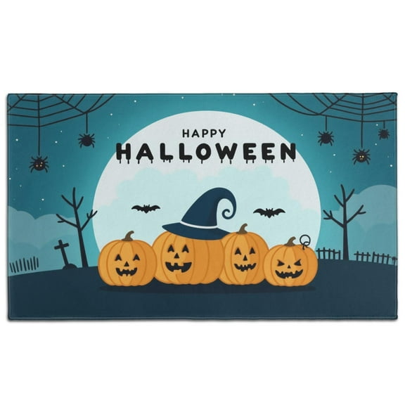 Pumpkin Spooky Non-Skid Doormat x Inch Halloween Pumpkin Ghost Absorbing Welcome Mat Layered Door Mats for Entryway Porch Entryway Bathroom