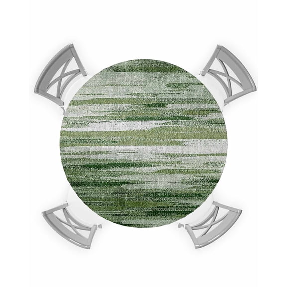 Vintage Green Table Cloth, Round Fitted Tablecloths with Elastic Edge, Modern Geometric Abstract Art Wipeable Waterproof Table Cover for Kitchen Wedding 45-54 Inches