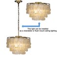 thumbnail image 2 of 3-Lights Antique Bronze Tiered Capiz Ceiling Light in Seashell Accents Chandelier, 2 of 8
