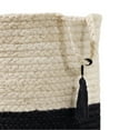 thumbnail image 5 of LR Home Woven Round Jute 17" Storage Basket with Handles, Black/White Stripe, 5 of 8