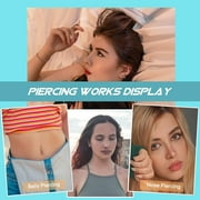 Professional Body Piercing Kit for Lip/Navel/Tongue/Ear/Nose/Belly Button, Safe Piercing Gun Kits,Silver