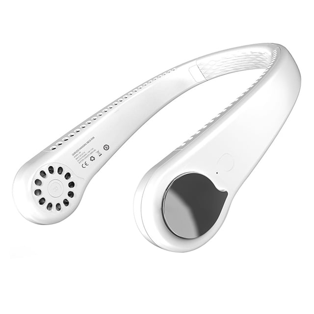 Ventilador de refrigeración sin hojas, con cuello giratorio de 360 °, ventilador de aire colgante, enfriador ajustable, recargable, color blanco Methold HA004931-01B