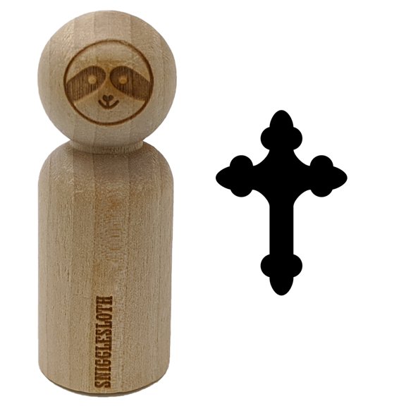 Cross Doodle Christian Rubber Stamp for Scrapbooking Crafting Stamping - Small 3/4 Inch