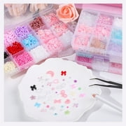 1000 Pcs 3D Bow Heart Star Nail Accessories,Jademall Nail Art Rhinestones Flatback Pearl Nail Beads Flowers Multi Shape Nail Decorations for Manicure DIY Nail Art Supplies Craft Embellishment