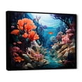 thumbnail image 3 of Designart "Exploring Coral Reefs of Cozumel I" Extra Large Animals Framed Wall Art - Coastal Blue Coastal Coral Under Water Entryway Framed Wall Art, 3 of 7