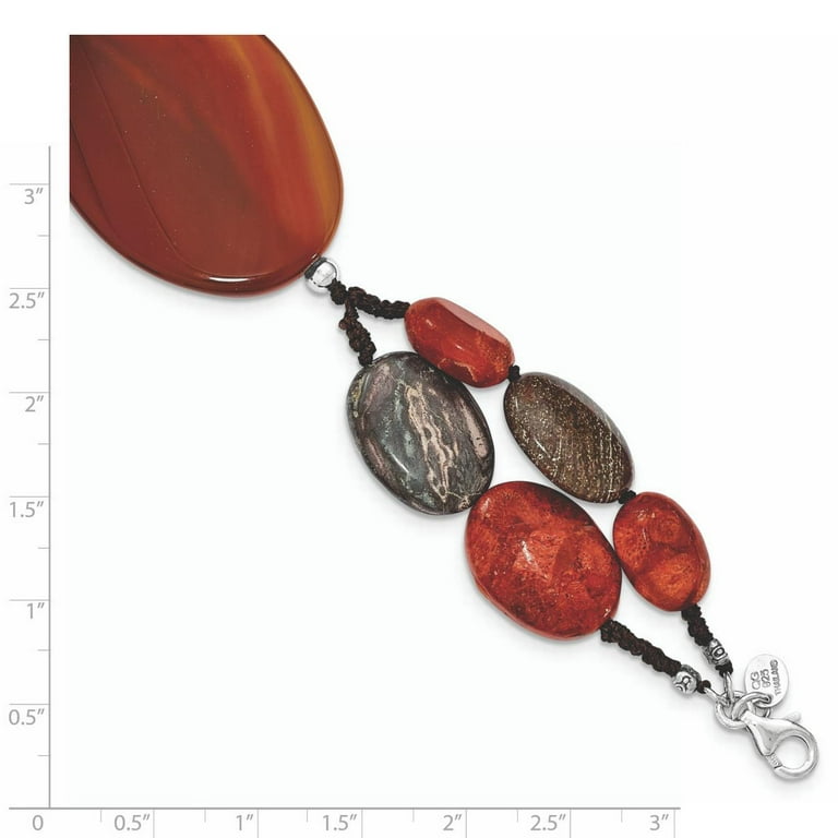 Beautiful Sterling Silver Carnelian/Reconstituted Coral/Red Zebra