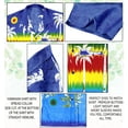 thumbnail image 4 of HAPPY BAY Men's Hawaiian Shirt Tropical Floral Beach Shirts Casual Short Sleeve Button Down Collar Shirts for Men XL Upside Down Palm, Blue, 4 of 5