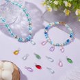 thumbnail image 4 of 54 Pcs Lampwork Teardrop Charms 9 Colors Dangle Pandents Transparent Glass Beads with Silver Wire Wrapped Drop Bead Charms for Necklace Bracelet Jewelry Making Colorful, 4 of 5