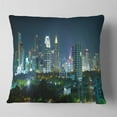thumbnail image 2 of Designart Night City Bangkok Cityscape - Photography Throw Pillow - 18x18, 2 of 5