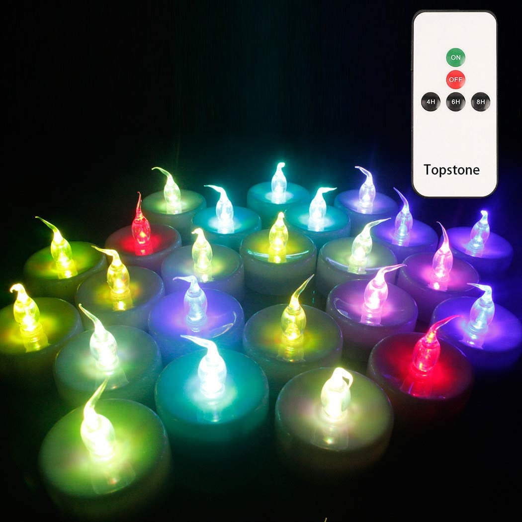 Topstone Color Changing Led Tealight Candles with Remote Control and
