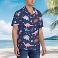thumbnail image 5 of Xecao Dinosaur print Hawaiian shirt - a stylish short-sleeve button-down for men, perfect for casual beach and tropical outings., 5 of 9