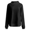 thumbnail image 1 of Chandail en Molleton Décontracté pour Femmes, Coupe Ample Confortable, Col Rond, Noir m, Chandail à Col Roulé, Manches Longues, Mode Automne 2025, 1 of 3