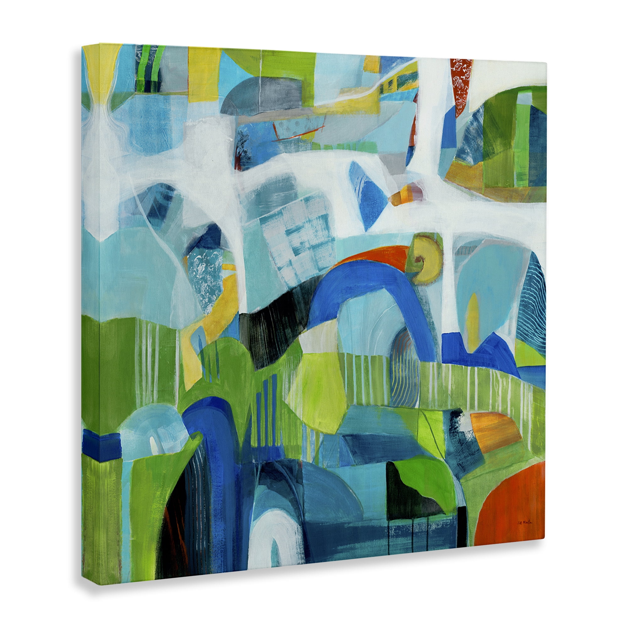 Stupell Industries Restless Bright Shapes Abstract Painting Wrapped Canvas Art Print Wall Art, 36 x 36