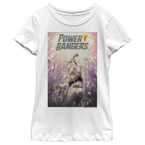 Girl's Power Rangers Ranger Poster  Graphic Tee White Medium