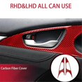 thumbnail image 2 of Abs Red Carbon Fiber Interior Door Handle Cover Trim Panel Decor Sticker For 10th Gen 2016 2017 201, 2 of 5