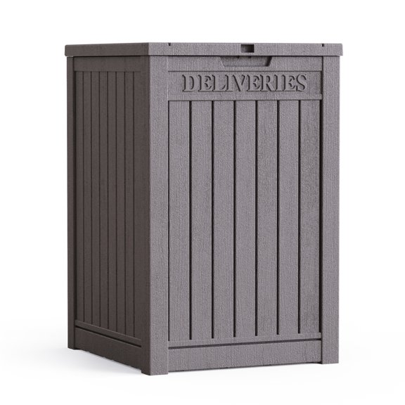 48 Gallon Resin Delivery Box, Waterproof Outdoor Storage Box for Packages - Brown