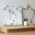 thumbnail image 4 of Ships Next Day Canvas Wall Art 10"x10", Ocean Coastal Wood Framed Canvas Print Painting, Nautical Starfish Conch Seashells Coral Ready to Hang Small Picture Wall Decor for Home Kitchen Nursery Office, 4 of 9