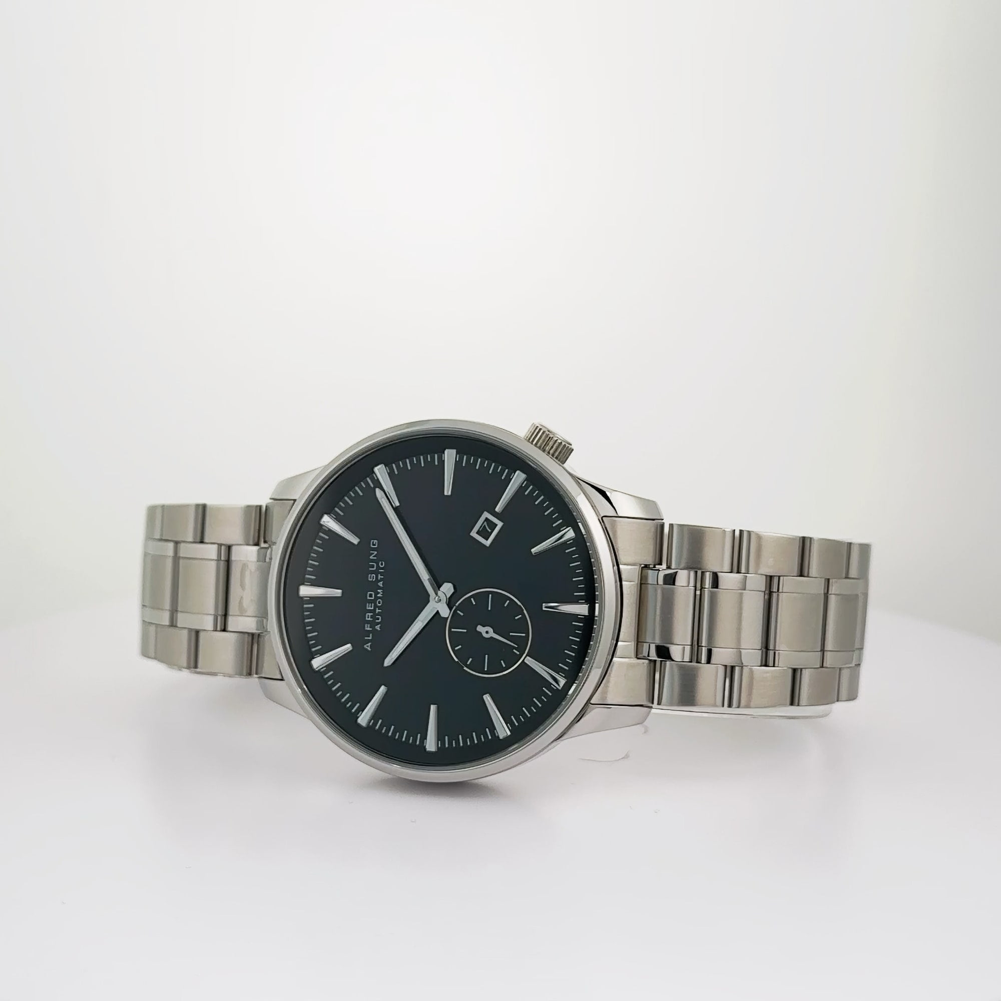 Alfred Sung Automatic II Black Sunray Dial Silver stainless steel