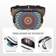 thumbnail image 3 of Japuie Round Mandala Print Layer Fanny Pack with Adjustable Shoulder Strap,Double-Layer Waist Bag,Travelling Fanny Pack,Square Double Layer Waist Bag,for Exercise Running Travel Hiking, 3 of 7