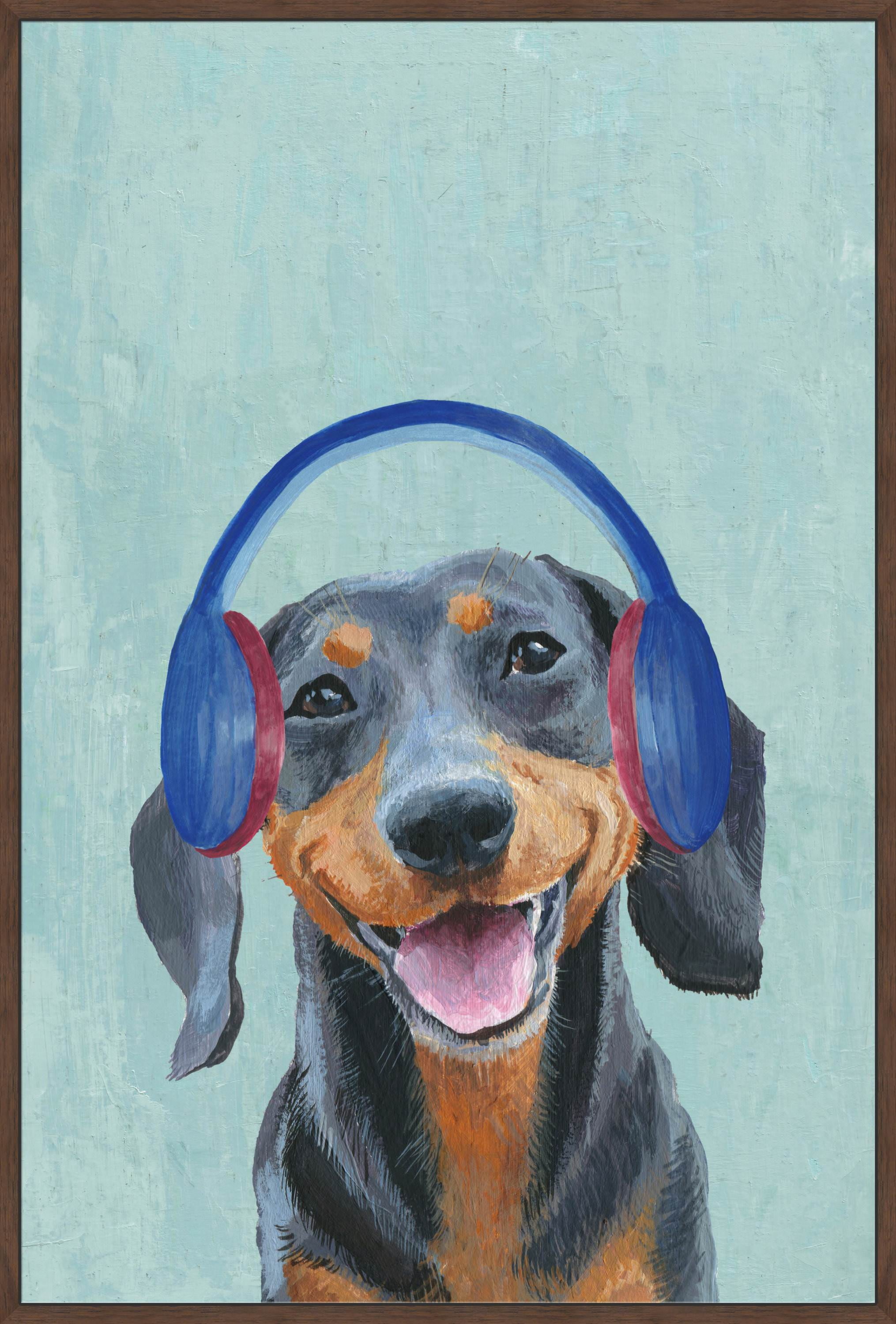 Marmont Hill "DJ Dogie" Floater Framed Painting Print on Canvas