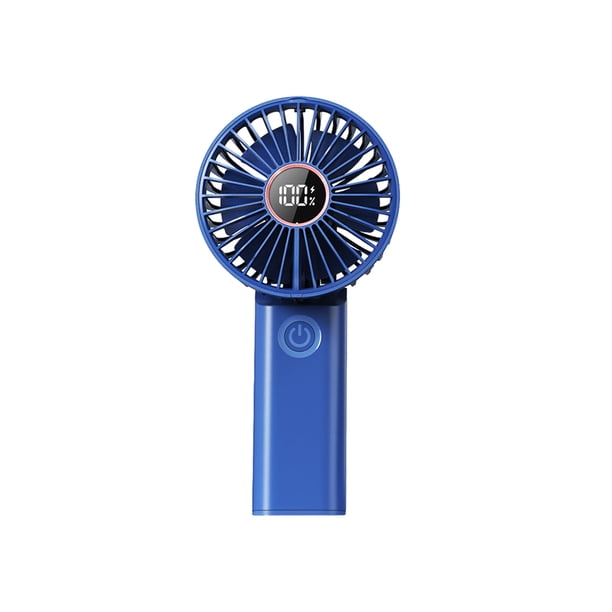 Ventilador de bolsillo Wosthever 3 velocidades pantalla digital LED azul oscuro