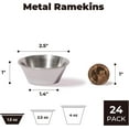 thumbnail image 3 of [24 Pack 1.5 oz Stainless Steel Dipping Sauce Cups, Reusable Metal Ramekins, Commercial Grade Condiment Bowls, Individual Portion Cups, Small Round Au Jus Cup for Home, Restaurant, 3 of 7