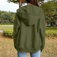 thumbnail image 5 of Titcea Zip Up Hoodie Women, Solid Color Pocket Drawstring Oversized Sweatshirt with Two Way Zipper, Warm Comfy Lightweight Casual Jackets, 5 of 8