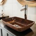 thumbnail image 2 of VIGO Donatello Artistic Rubywood Glass 18 in. L x 13 in. W x 4 in. H Rectangular Vessel Bathroom Sink, 2 of 8