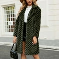 thumbnail image 4 of Jsaierl Faux Fur Checkerboard Coats for Women Shaggy Warm Outerwear Mid-Long Winter Furry Overcoat Open Front Cardigan Jackets, 4 of 8