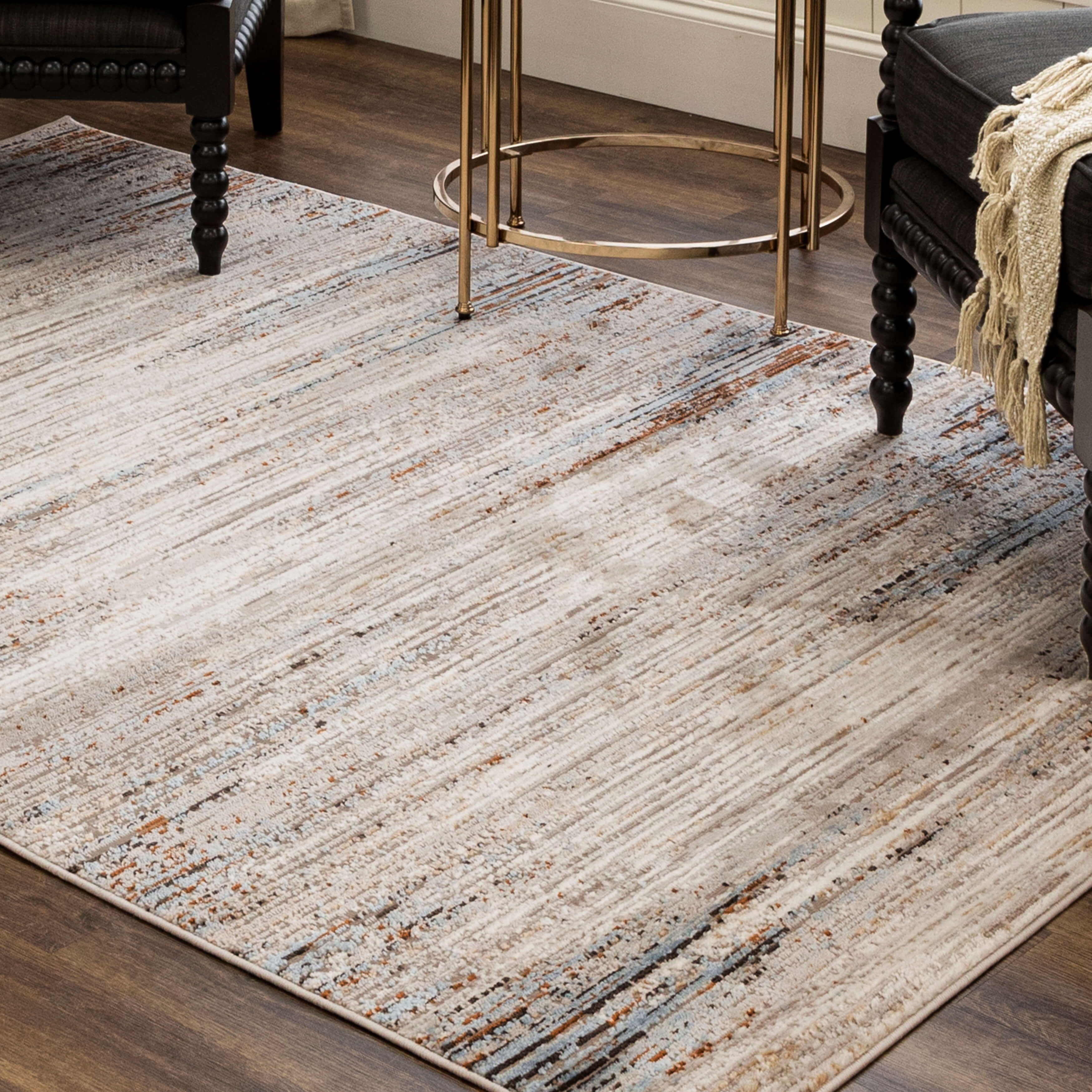 Mohawk Home Panlett Washable Low Pile Stain and Fade Resistant Indoor Area Rug, Blue, 5' 3" X 8'