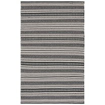 SAFAVIEH Montauk Joanna Striped Cotton Area Rug, Black/Ivory, 5' x 8'