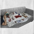 thumbnail image 6 of Feminine Soft Flannel Fleece Blanket, Nostalgic Female Beach Fashion Objects Solar Summer Travel Adventure Palms Concept, Cozy Plush for Indoor and Outdoor Use, 50" x 70", Multicolor, by Ambesonne, 6 of 6