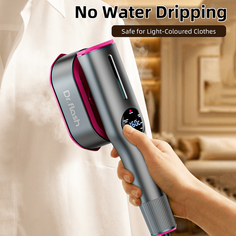 handheld dress steamer Eisoary Mini Travel Steamer Cordless USB Charging 30ml Water Tank Rapid Heating 1 Hour Handheld Garment Steamer White