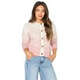 thumbnail image 5 of Celebrity Pink Women’s and Women’s Plus Ombre Cardigan Sweater, Sizes XS-4X, 5 of 5