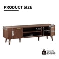thumbnail image 2 of SHGJ&SOFT Storable TV Stand 65 Inch,Mid Century Modern TV Console Two Cabinet Doors with Open Partition in The Middleby by Wooden for Living Room,Bedroom. (Brown, 1PC), 2 of 10