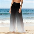 thumbnail image 5 of OGLCCG Women's Cover Up Boho Pants See Through Sheer Mesh Chiffon Flowy Beach Pants Gradient Color Wide Leg Long Palazzo Pant,M, 5 of 7