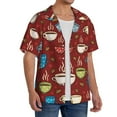 thumbnail image 2 of Kdxio Men'S Hawaiian Shirt For Men Short Sleeve Shirt Coffee Cups Summer Casual Holiday Beach Button Down T-Shirts, 2 of 5