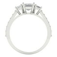 thumbnail image 4 of 1.88 ct Emerald Cut Moissanite 3 Stone 14K White Gold Womens Engagement Ring, 4 of 5