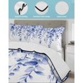 thumbnail image 4 of Quilts Twin XL Size, Navy Blue Eucalyptus Leaves Soft Comforter Bedding Set for Bed, Spring Rustic Botanical Lightweight Quilted Bedspread with Pillow Cover(2 Pieces) for All Season, 68x98 Inch, 4 of 6
