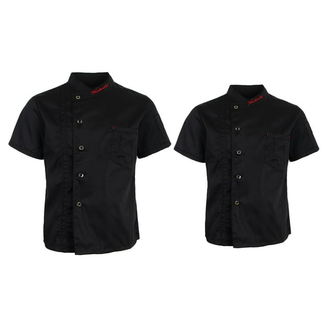 Chaqueta de Chef Unisex Fernando Negro Talla L XL 2 Piezas