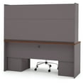 thumbnail image 2 of BeStar Connexion Credenza & Hutch w/2 Pedestals Bordeaux & Slate, 6-Drawer, 2 of 3