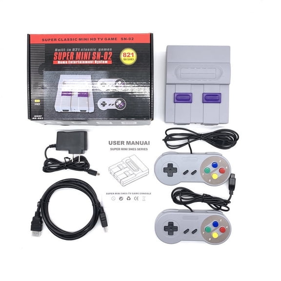 Classic Retro Mini Portable Kit Preloaded 821 Timeless Recreations with Dual Controllers,Birthday Gift for Sweet Vintage Childhood Nostalgia