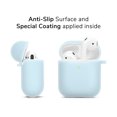 thumbnail image 2 of AirPods Case [Front LED Visible], GMYLE Silicone Protective Shockproof Earbuds Case Cover Skin with Keychain Kit Set Compatible for Apple AirPods 1 & 2 (Jelly Translucent Baby Blue), 2 of 7