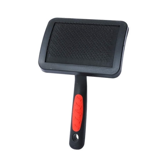 LL Goods Medium Slicker Dog Brush, Self-Cleaning Deshedding Grooming Brush with Massage Pins for Mats, Tangles and Loose Fur