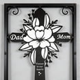 thumbnail image 4 of Black Acrylic Floral Cross Memorial Stake - Sympathy Tribute for Parents' Gravesite, 4 of 6