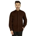 thumbnail image 1 of Bestman Solid Button-Down Shirt For Mens Chinese Collar Front Placket Formal Shirts, 1 of 7