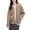 Coffee, variant on Women's Oversized Solid Color Two-way Zipper Sweater Lapel Collar Long Sleeve Knit Jacket Turtleneck Zip Up Cardigan